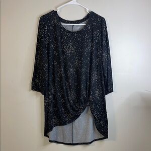 EUC Lane Bryant Black Top with White Speckles Size 14/16 #49